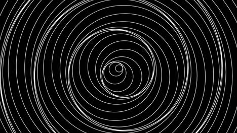 hipnosis espiral de arquímedes, ilusiones ópticas y patrón de espiral en constante movimiento, bucle sin costuras animación 4k