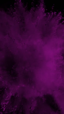 super slow motion shot of purple color powder explosion at 1000fps vertical view