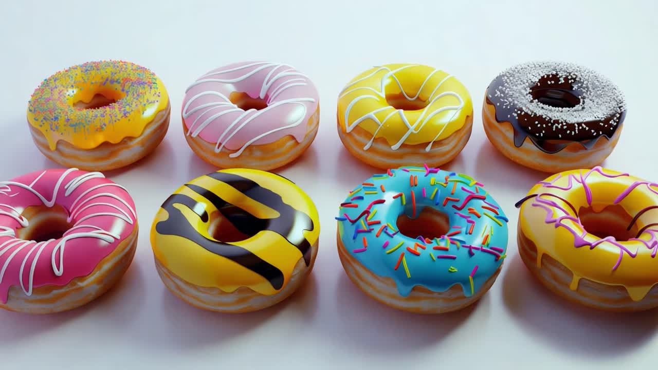 Assorted Colorful and Delicious Donuts