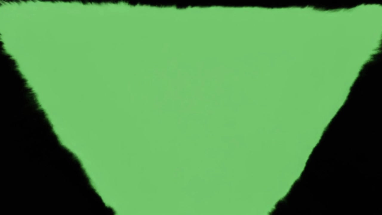 Effetto di transizione con schizzo d'inchiostro verde su sfondo nero
