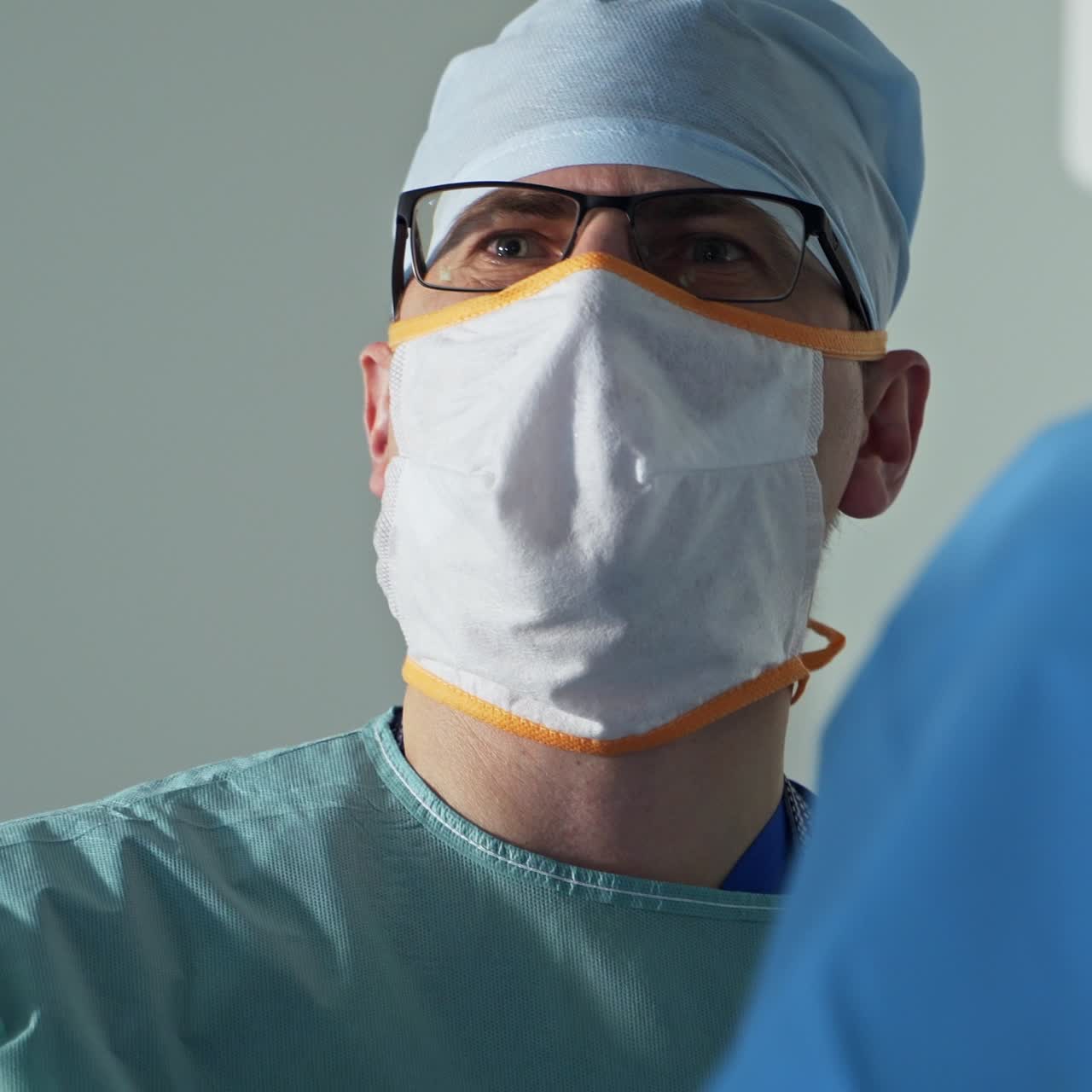 Surgery specialist operating in modern hospital ward. Patient healthcare treatment with anesthesia