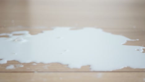 spilled milk on wooden floor