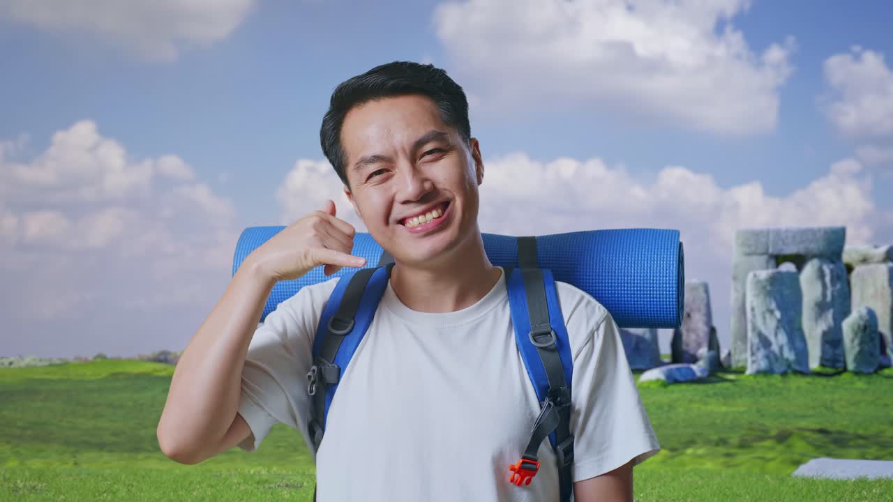 Man Calling on a Trip