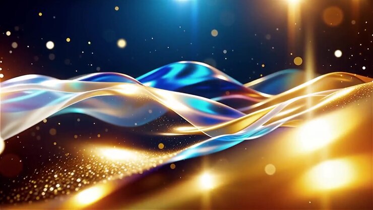 Sfondo astratto con onde di luce fluide.