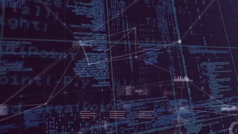 animation of connections and data processing on digital screen