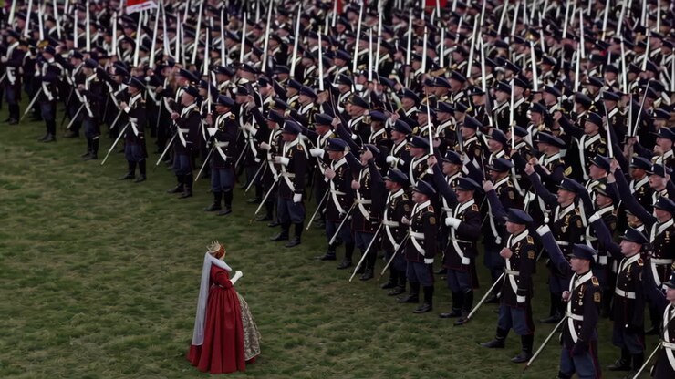 Queen Addressing the Royal Guard