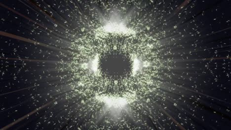 animación de puntos de luz sobre senderos de luz