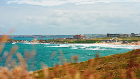 panoramic view of over the cornish coastline in the united kingdom