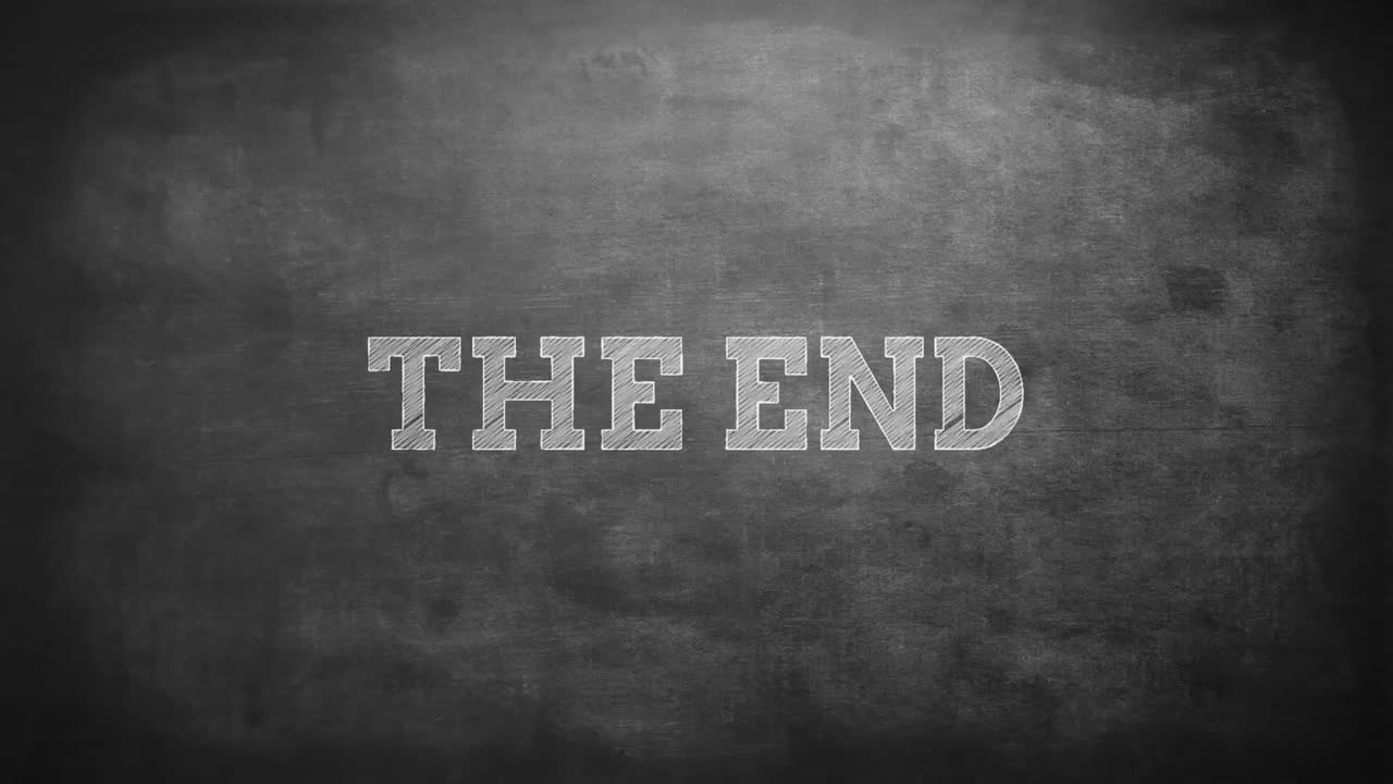 The end written on a blackboard