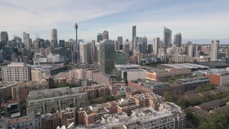 sydney city, aerial bird eye view over cbd