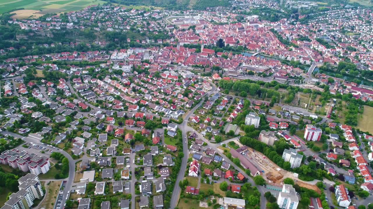 vista aérea de rottenburg am neckar, alemania.