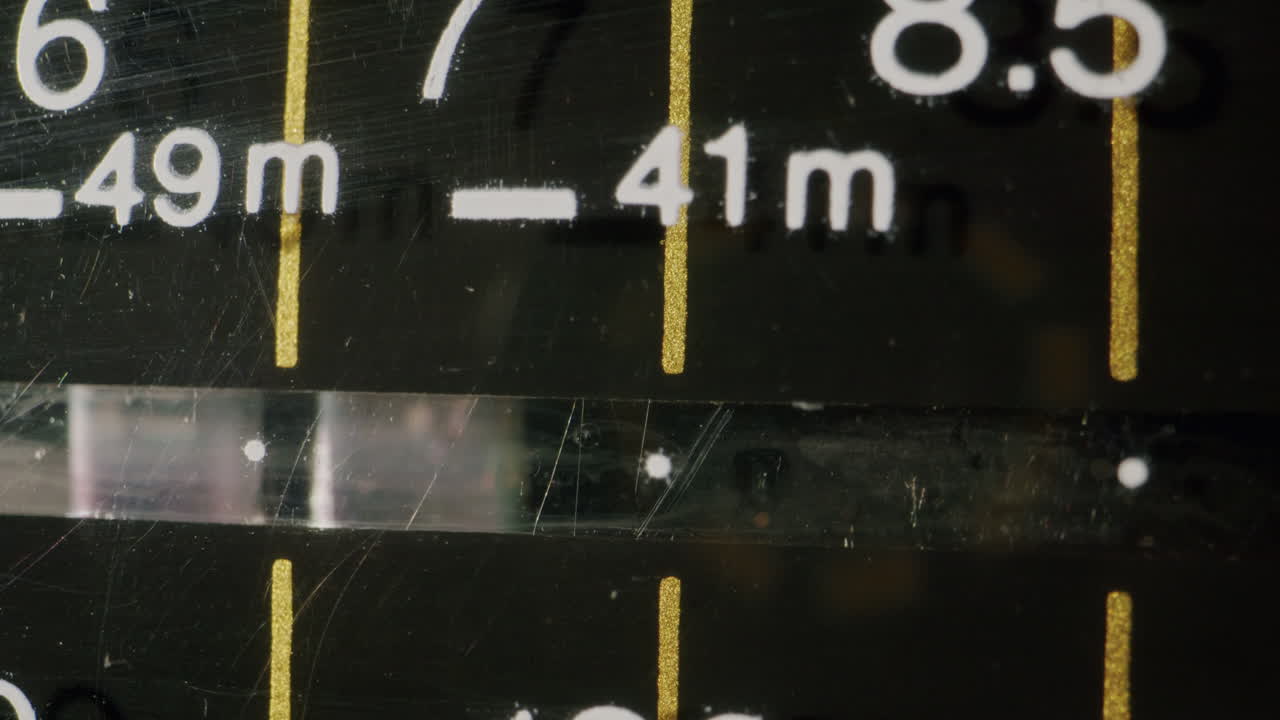 Close-up of a vintage radio dial