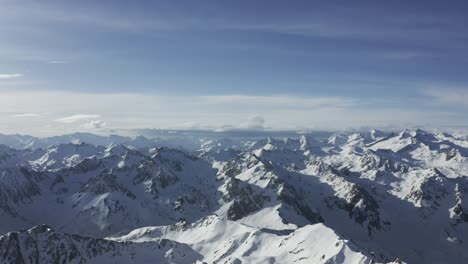 Aerial-View-above-the-Central-Pyrenees-Mountains---The-Border-between-France-and-Spain