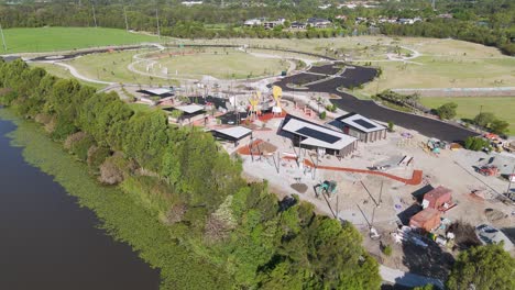 vista aérea de los parques en construcción