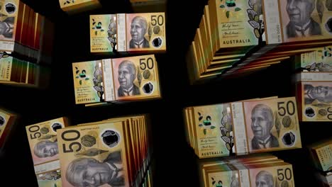 vuelo sobre el dólar australiano dinero billetes paquetes de animación de bucle