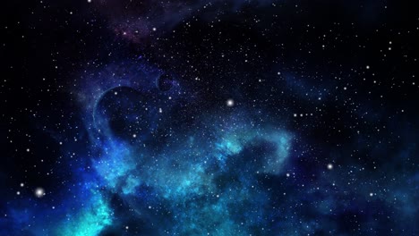 Las-Nubes-De-Nebulosas-Azules-Se-Están-Acercando-En-El-Universo-Oscuro-Y-Lleno-De-Estrellas