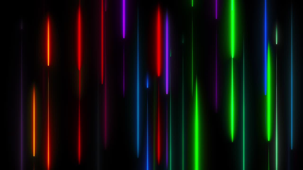 muchas líneas verticales de iluminación de neón, telón de fondo generado por computadora abstracta, renderizado en 3d