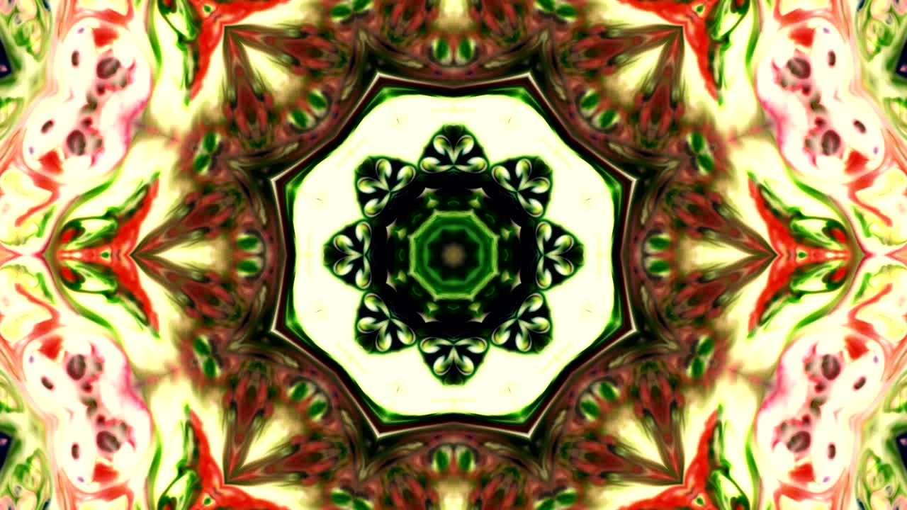 movimiento de caleidoscopio: círculos geométricos y formas de estrellas