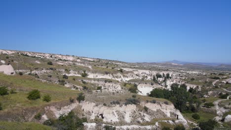 cappadocian landscape of goreme, turkey, view from mountain at urgup cappadocia