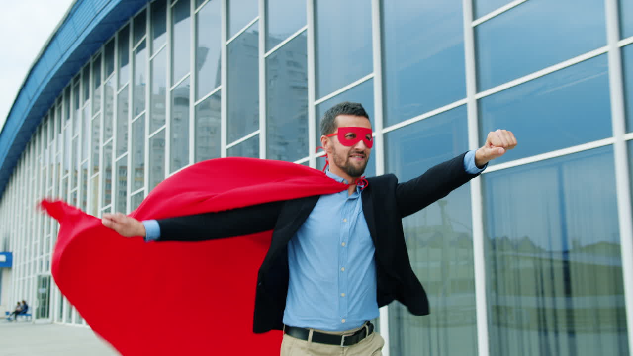 Businessman dressed as a Superhero