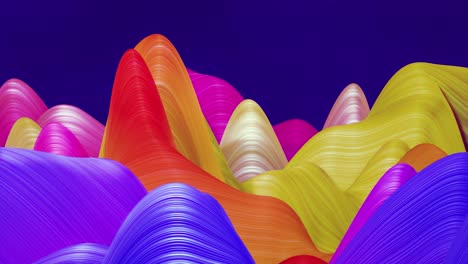 hermoso fondo abstracto de ondas en la superficie, gradientes de color, líneas extrudidas como superficie de tela a rayas con pliegues o ondas en líquido. bucle 4k. colores arco iris 1