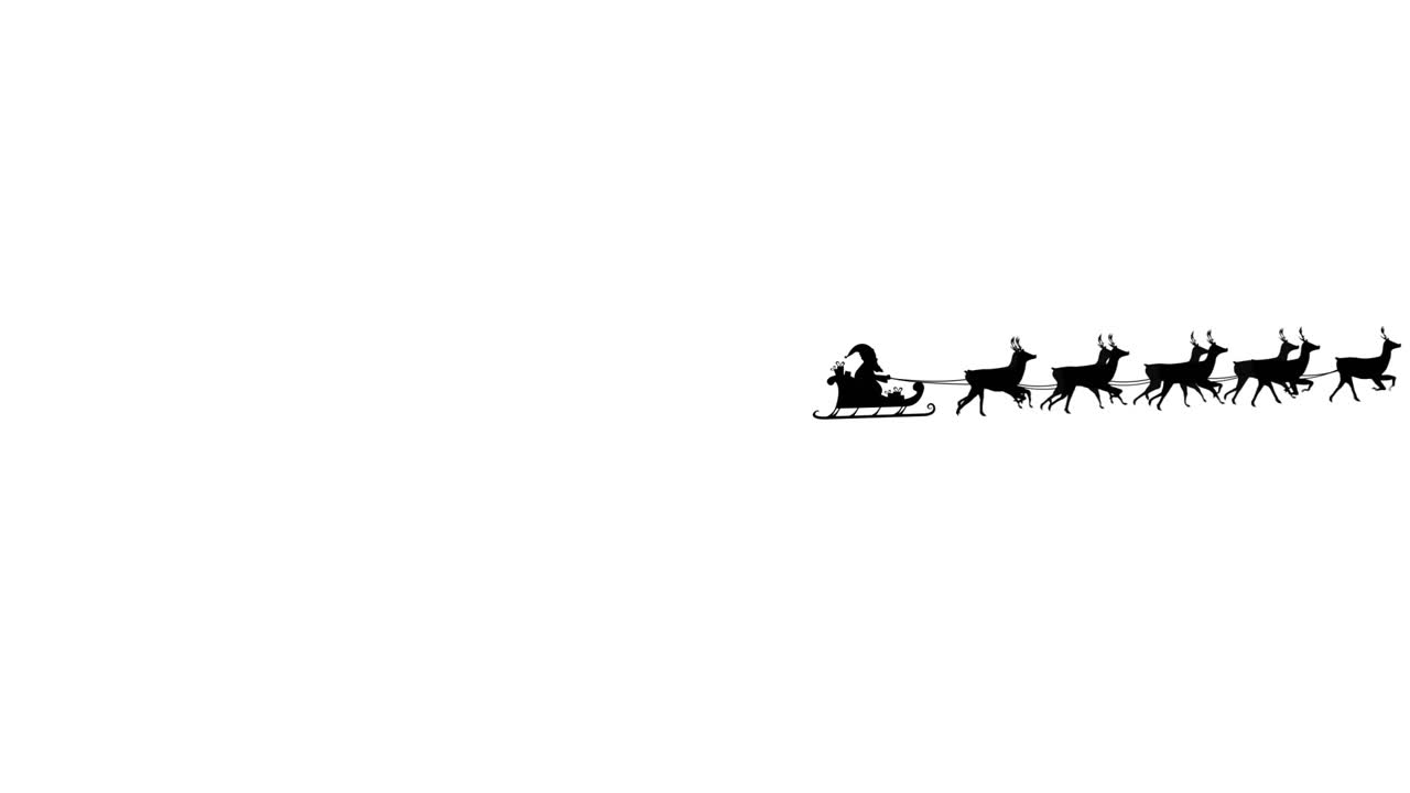 Santa Claus in sleigh pulled by reindeers