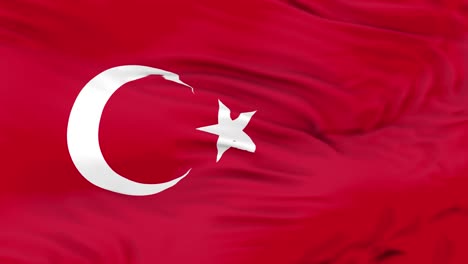 turkey flag is waving 3d animation. turkey flag waving in the wind. national flag of turkey . flag seamless loop animation.