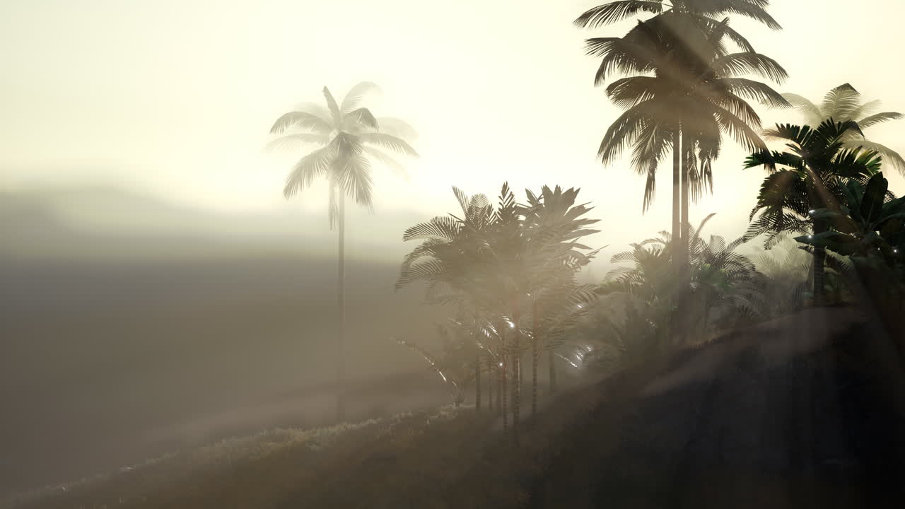 Coco palm trees tropical landscape