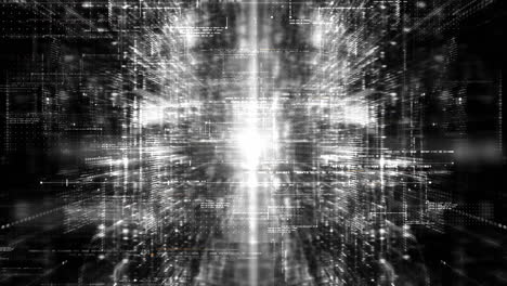 holographic simulation of 5g network concept, artificial intelligence deep learning performing analytic computational head up display loop background