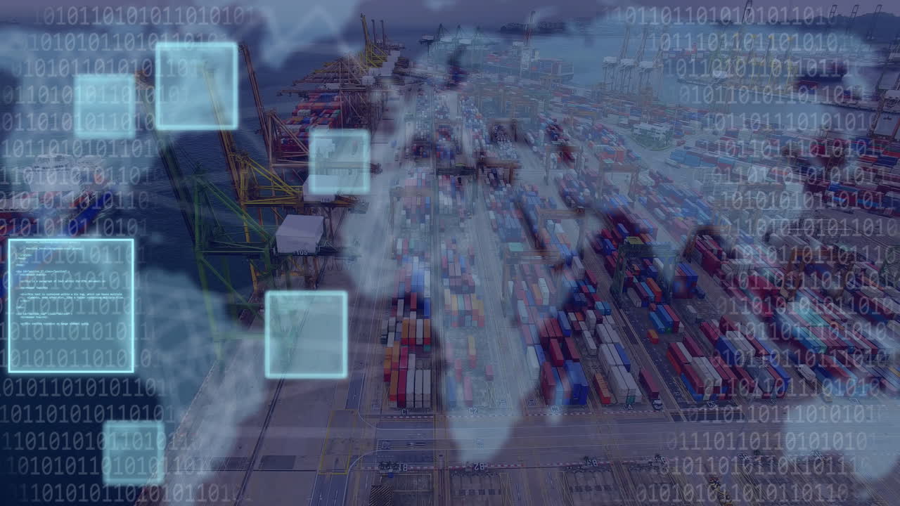 animación del mapa del mundo, procesamiento de datos sobre el paisaje urbano