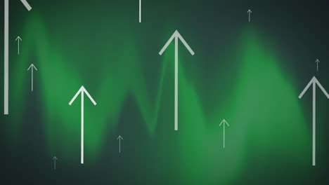 animation of arrows pointing up over green pattern