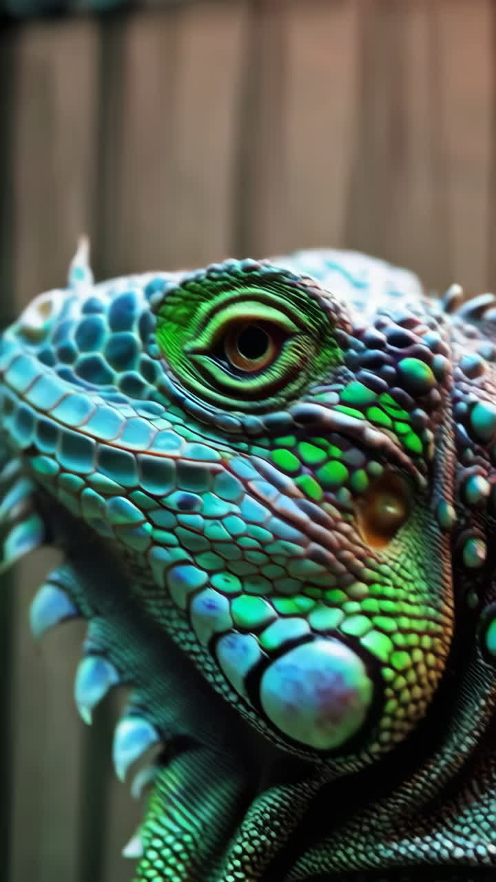 un primer plano de una iguana de colores