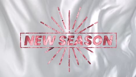 animation of new season text on silver background