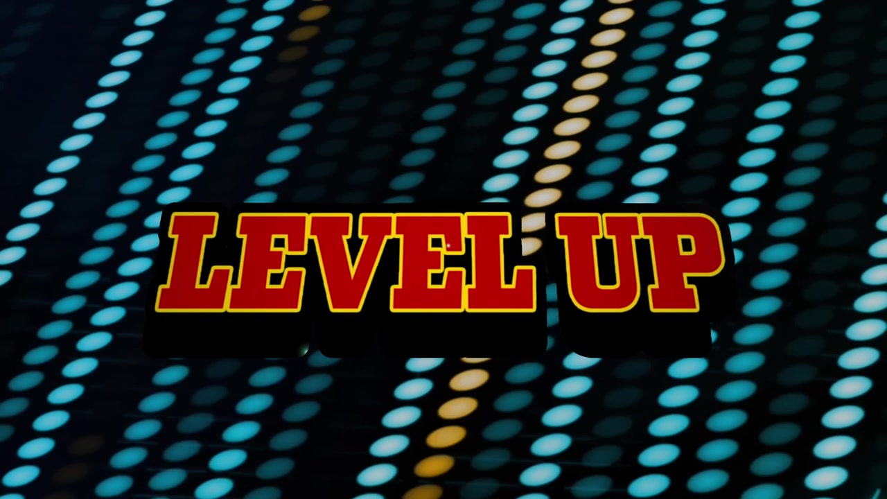 This video game text features an alpha channel for transparency