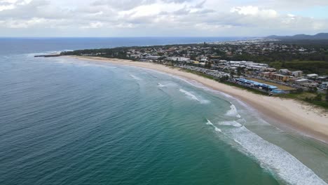 turquoise blue water of the kingscliff beach in australian state of new south wales