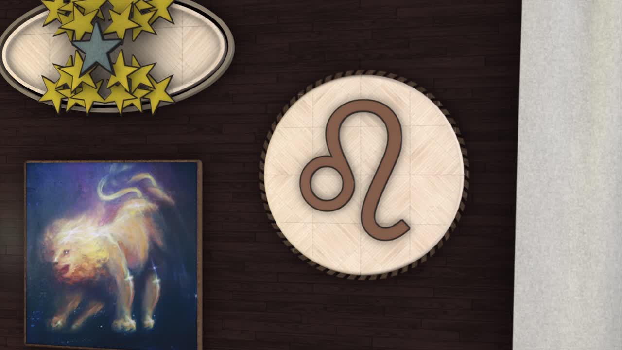 decoración y pinturas del zodiaco de leo