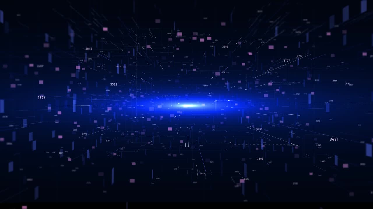 Abstract counting digital lines numbers moving artificial intelligence motion concepts of finance