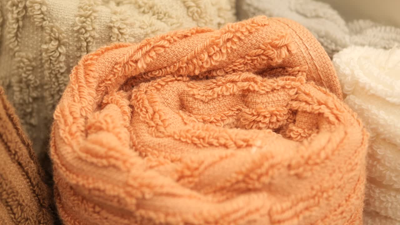 Close-up of Rolled Towels