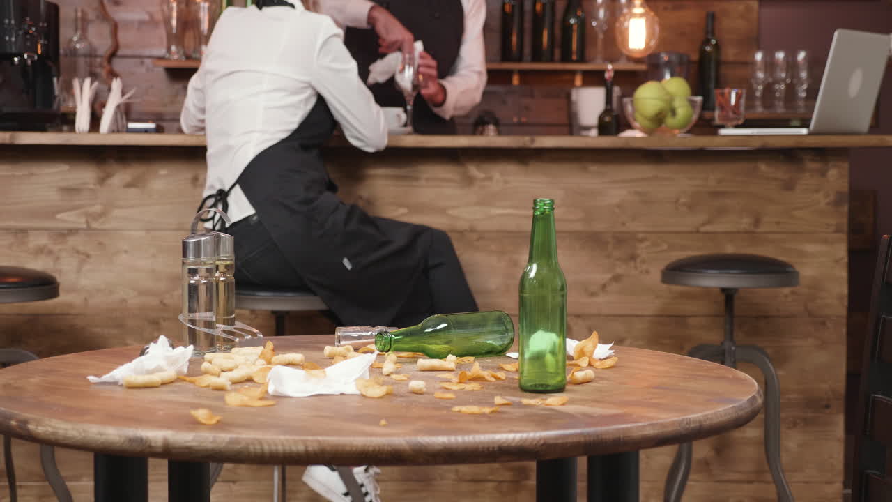 Messy Table at the Bar