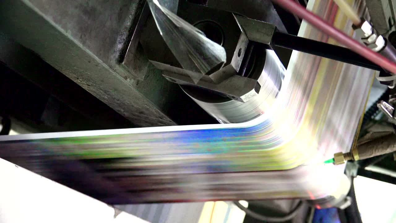 인쇄소 타이포그래피 기계 클로즈업 뷰, 루프 배경