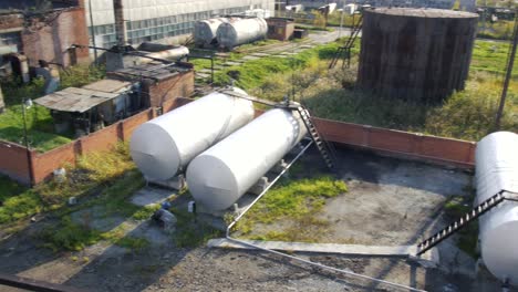 oil storage tanks at industrial facility