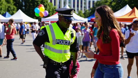 police officer at a public event