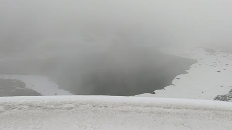 himalayan mountain landscape in winter at morning from top angle