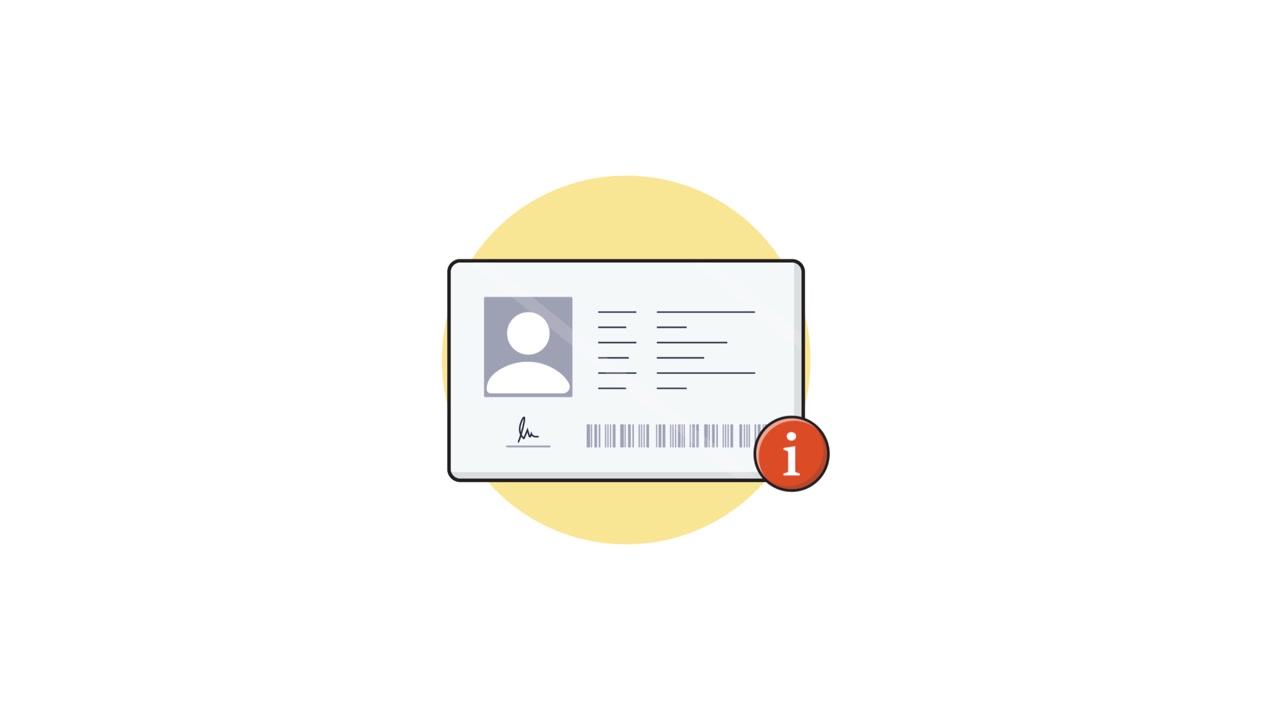 Animated ID Card with Information Icon for Digital Verification