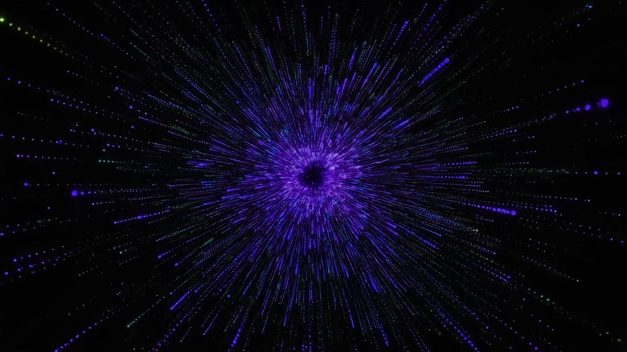 Abstract Purple Particle Explosion Radiating From Center