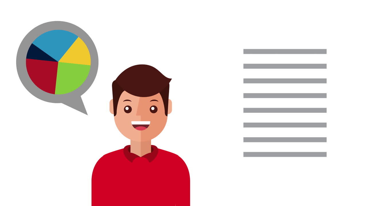 man with statistics graphic information