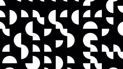 abstract black and white mosaic with geometric shapes in minimal dynamic pattern. motion graphic background in a flat design