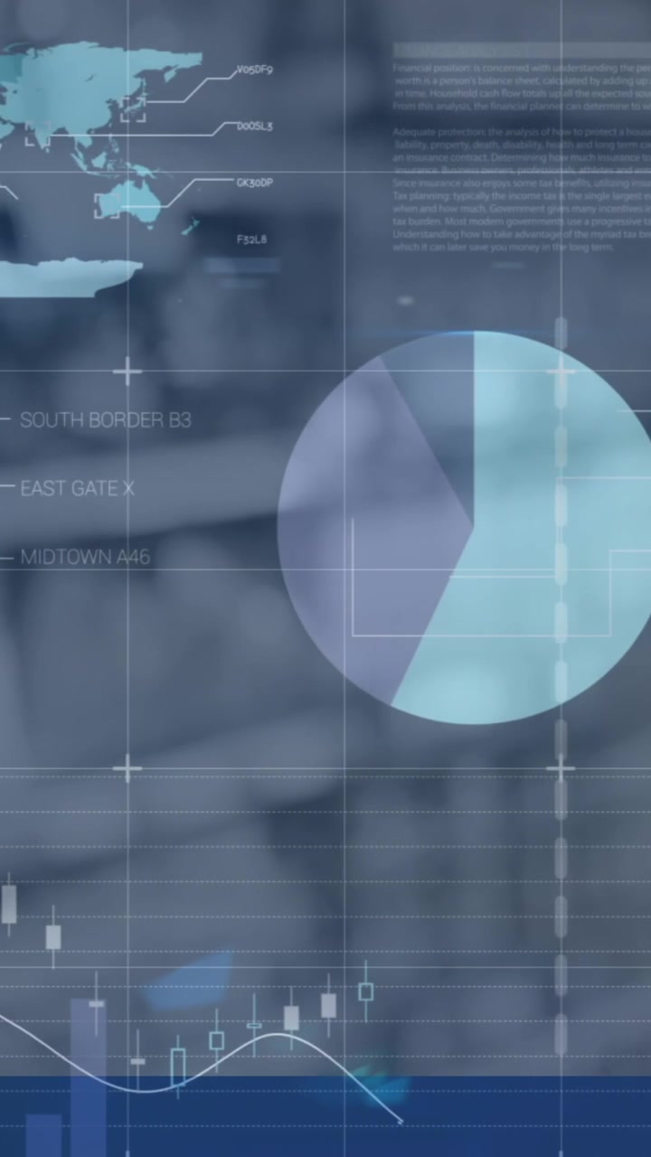 Animation af statistik og databehandling over hylder i butik