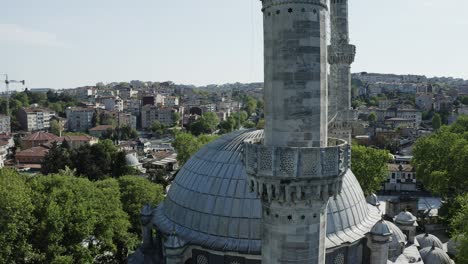 aerial view of eyup sultan mosque in istanbul.