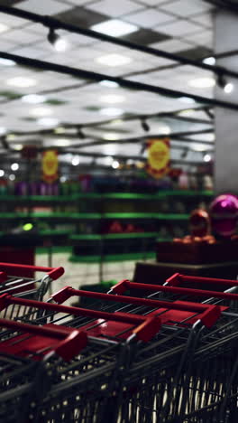 shopping carts at a grocery store